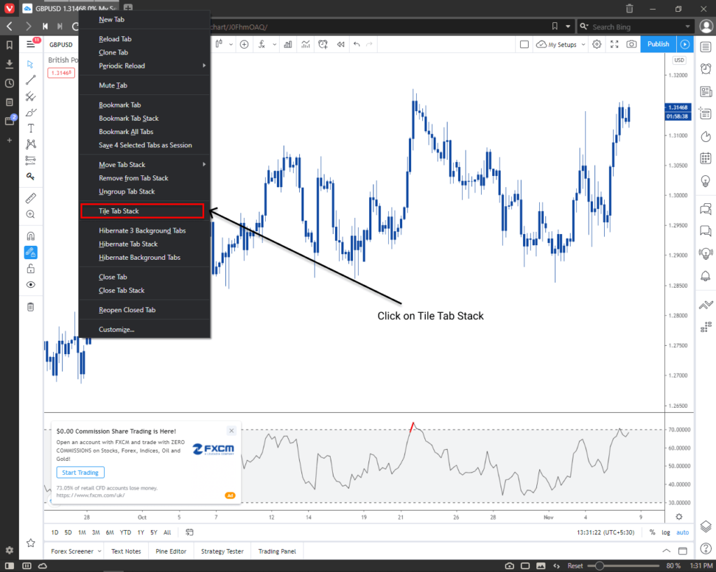 Forex chart mutiple chart in one window