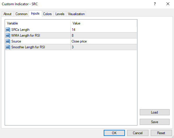 src indicator setting